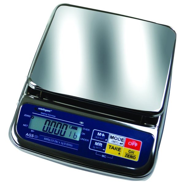 Uwe NTEP Scale, 12 kg , .002 kg, Legal For Trade, RS232, Stainless Steel Portion Weigher, NTEP AGS-12KBL